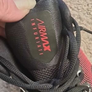 Nike Air Max Infuriate Black Red Athletic Shoes